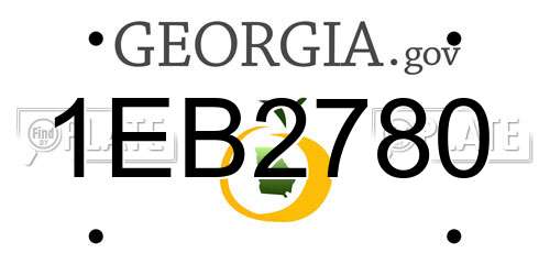 1EB2780 Georgia License Plate