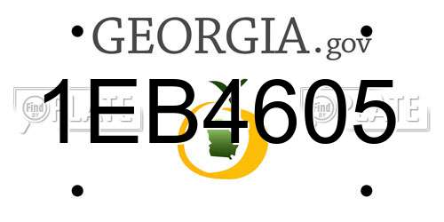 1EB4605 Georgia License Plate