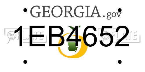 1EB4652 Georgia License Plate