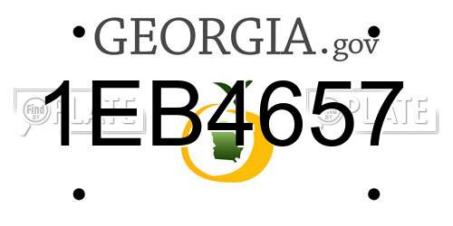 1EB4657 Georgia License Plate