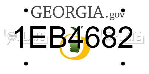 1EB4682 Georgia License Plate