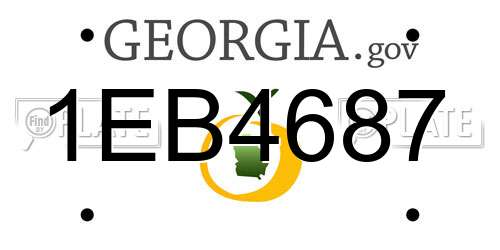 1EB4687 Georgia License Plate