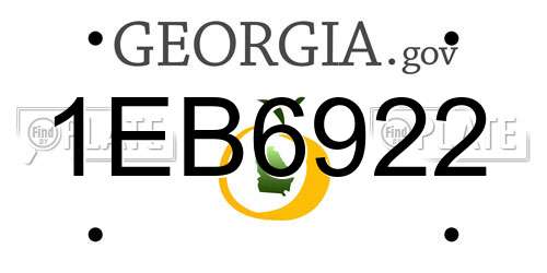 1EB6922 Georgia License Plate