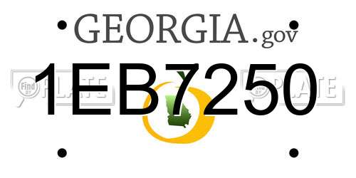 1EB7250 Georgia License Plate