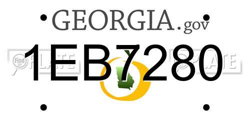 1EB7280 Georgia License Plate