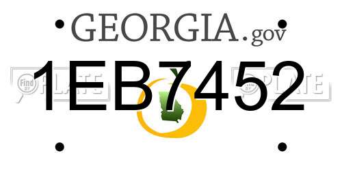 1EB7452 Georgia License Plate