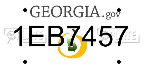 1EB7457 Georgia License Plate