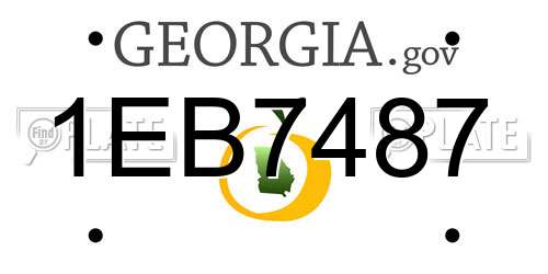 1EB7487 Georgia License Plate