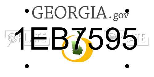 1EB7595 Georgia License Plate