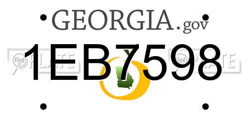 1EB7598 Georgia License Plate