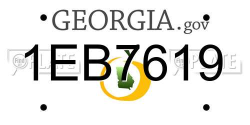 1EB7619 Georgia License Plate
