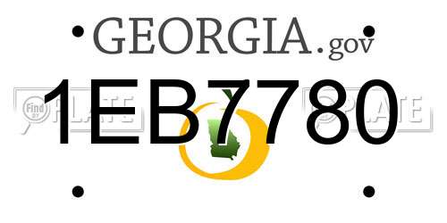 1EB7780 Georgia License Plate