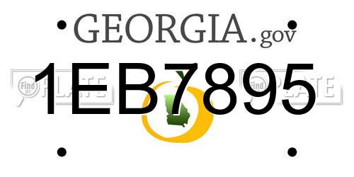 1EB7895 Georgia License Plate