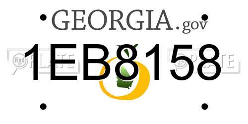 1EB8158 Georgia License Plate
