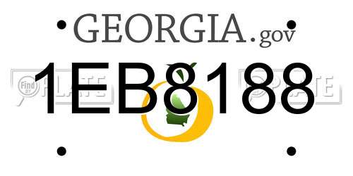 1EB8188 Georgia License Plate