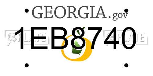 1EB8740 Georgia License Plate