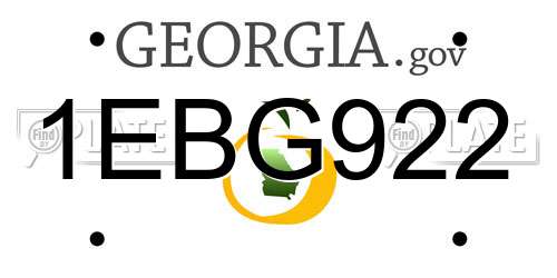 1EBG922 Georgia License Plate