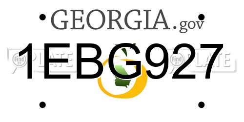 1EBG927 Georgia License Plate