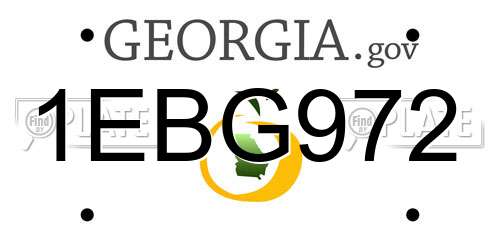 1EBG972 Georgia License Plate