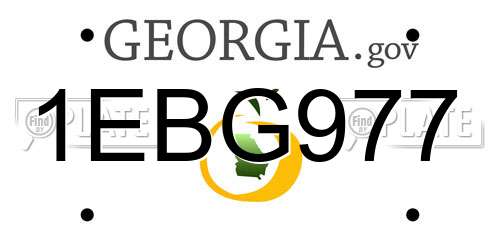 1EBG977 Georgia License Plate