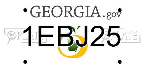 1EBJ25 Georgia License Plate