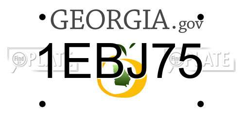 1EBJ75 Georgia License Plate
