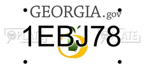 1EBJ78 Georgia License Plate