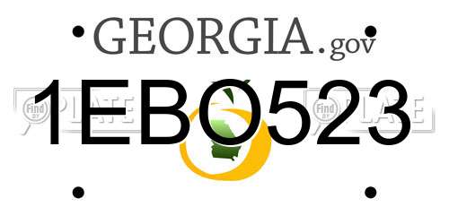 1EBO523 Georgia License Plate