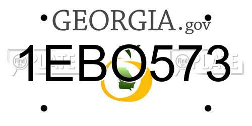 1EBO573 Georgia License Plate