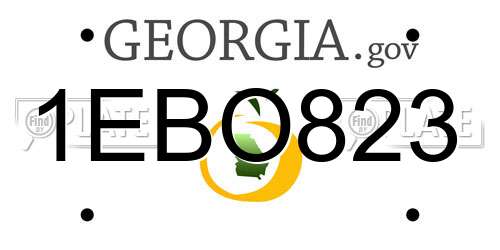 1EBO823 Georgia License Plate