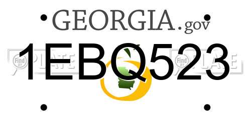 1EBQ523 Georgia License Plate