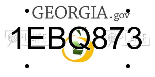 1EBQ873 Georgia License Plate