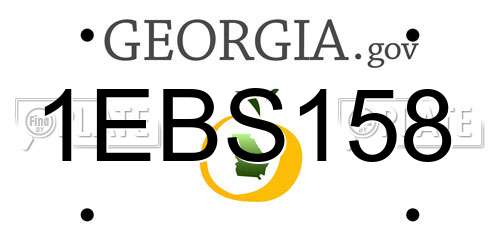 1EBS158 Georgia License Plate