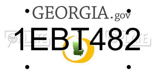 1EBT482 Georgia License Plate