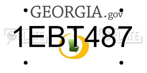 1EBT487 Georgia License Plate
