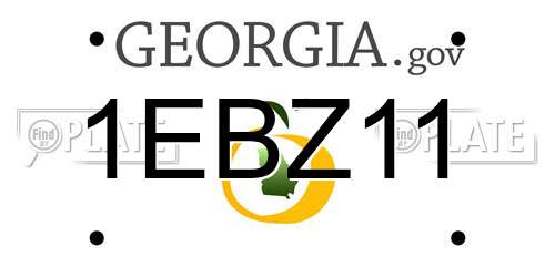 1EBZ11 Georgia License Plate