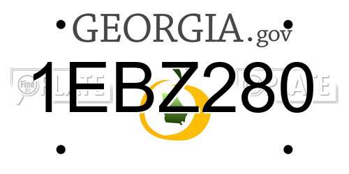 1EBZ280 Georgia License Plate