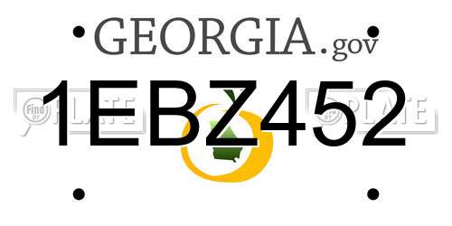 1EBZ452 Georgia License Plate