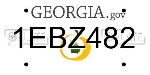 1EBZ482 Georgia License Plate