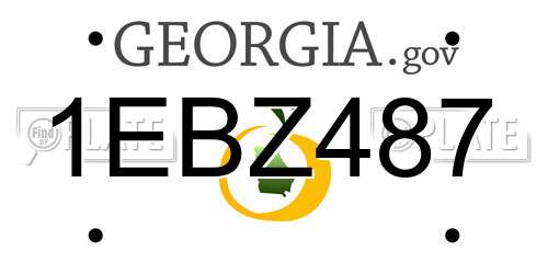 1EBZ487 Georgia License Plate