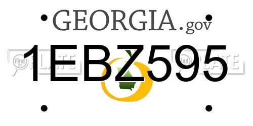 1EBZ595 Georgia License Plate