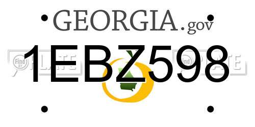 1EBZ598 Georgia License Plate