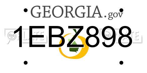 1EBZ898 Georgia License Plate