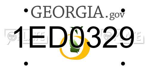 1ED0329 Georgia License Plate