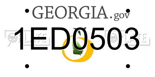 1ED0503 Georgia License Plate