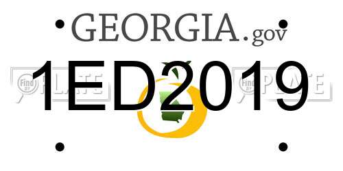 1ED2019 Georgia License Plate