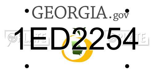 1ED2254 Georgia License Plate