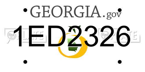 1ED2326 Georgia License Plate