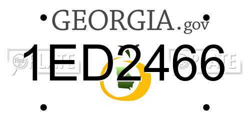 1ED2466 Georgia License Plate
