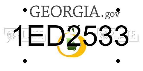 1ED2533 Georgia License Plate